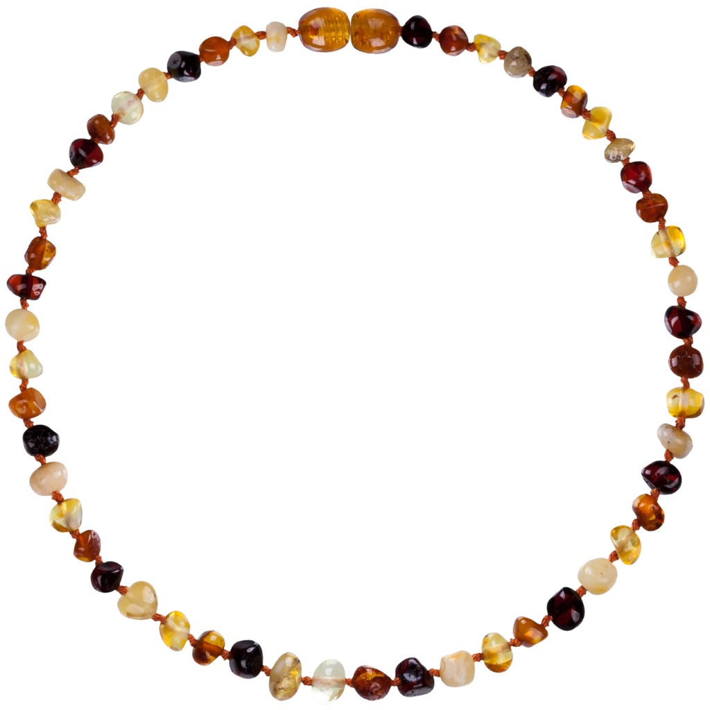 Amber-Baby-Necklace-Bud-33cm-Mixed